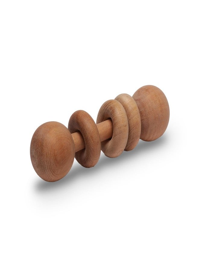 Ariro Toys Wooden Dumbbell with Rings - Perfect for Babies 1-6 Months | Safe | Smooth Teether & Toy for Newborns | Eco-Friendly | Anti-Bacterial | Handcrafted - Image 1